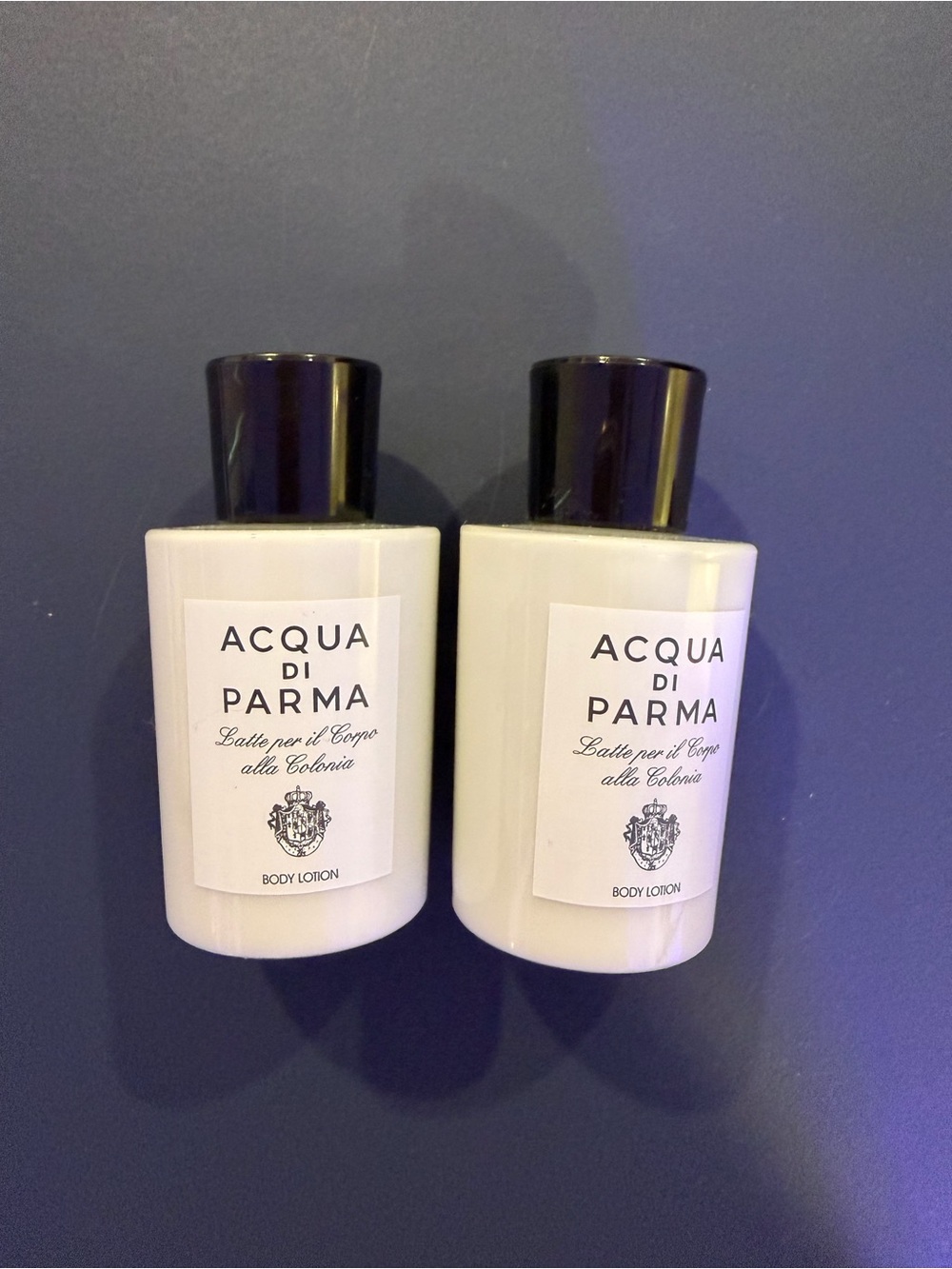 Acqua Di Parma White Body Lotion Duo with Black Caps